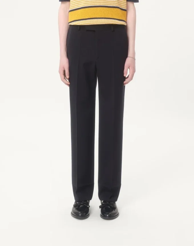 Pantaloni din gabardină de lână Pantaloni din gabardină de lână
