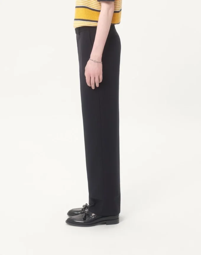 Pantaloni din gabardină de lână Pantaloni din gabardină de lână