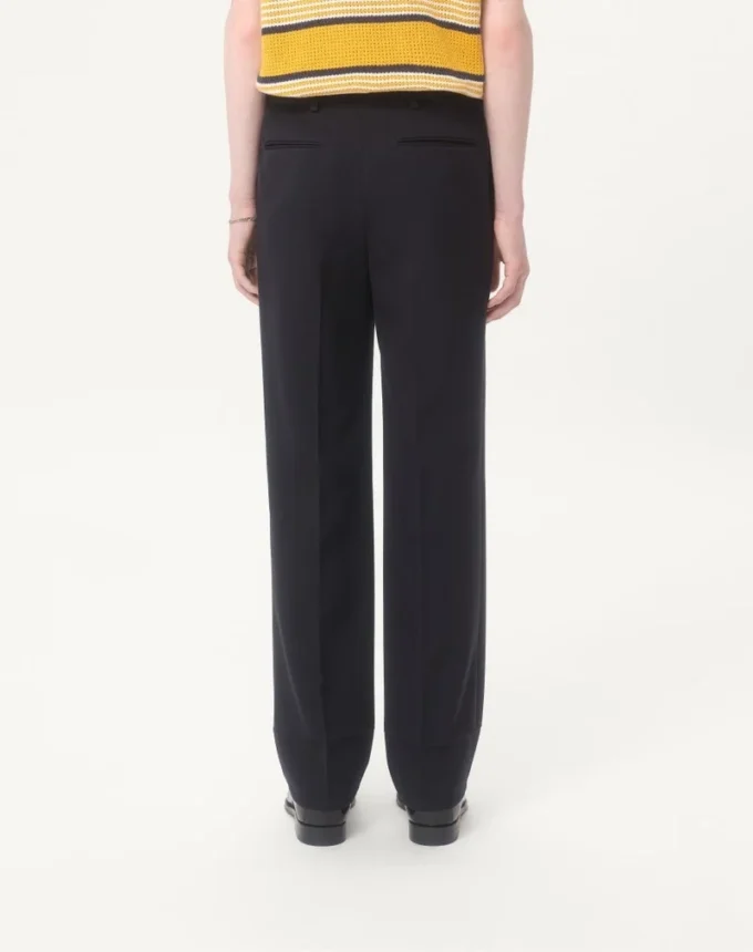 Pantaloni din gabardină de lână Pantaloni din gabardină de lână