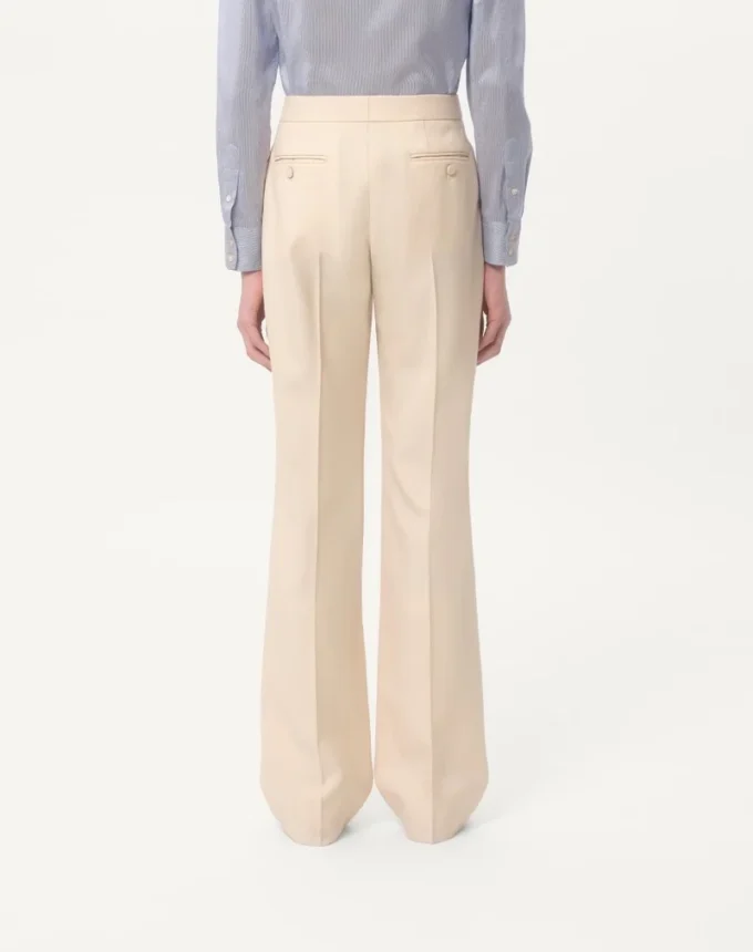 Pantaloni din gabardină de lână Pantaloni din gabardină de lână
