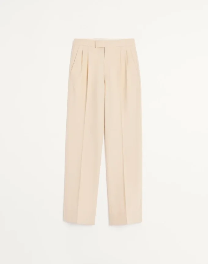 Pantaloni din gabardină de lână Pantaloni din gabardină de lână