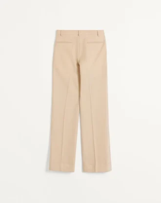 Pantaloni din gabardină de lână cu revere