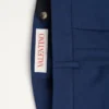 Pantaloni din gabardină de lână cu revere Pantaloni din gabardină de lână cu revere