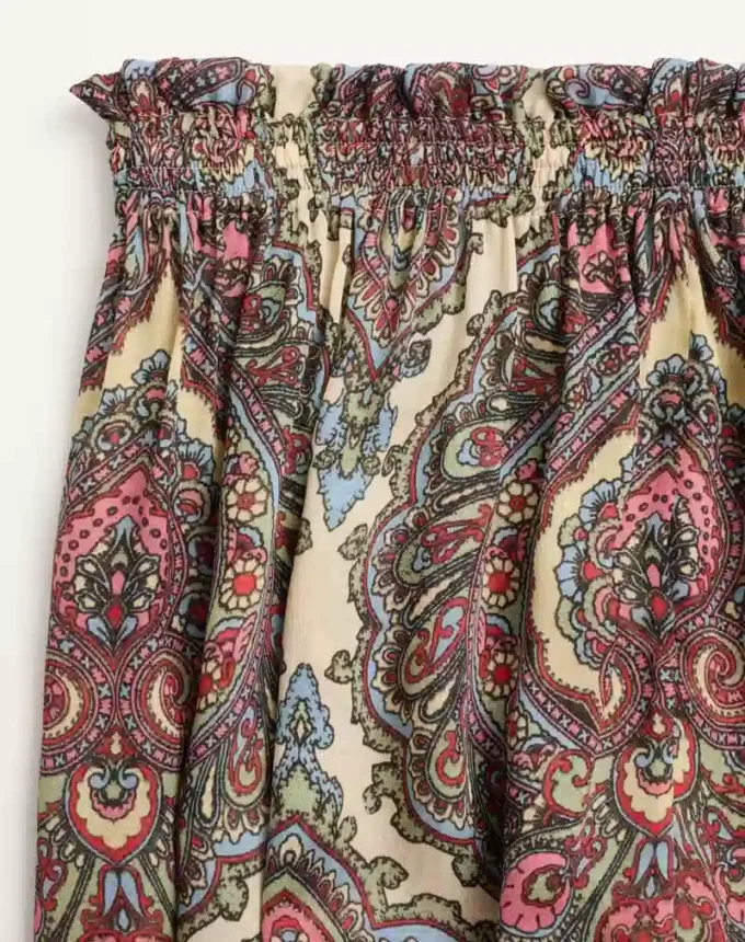Pantaloni din georgette cu imprimeu Voyage Imaginaire din cașmir Pantaloni din georgette cu imprimeu Voyage Imaginaire din cașmir