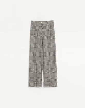 Pantaloni din lână cu model houndstooth
