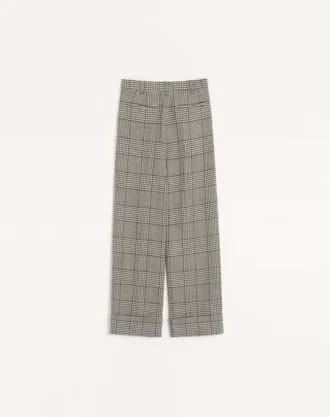 Pantaloni din lână cu model houndstooth