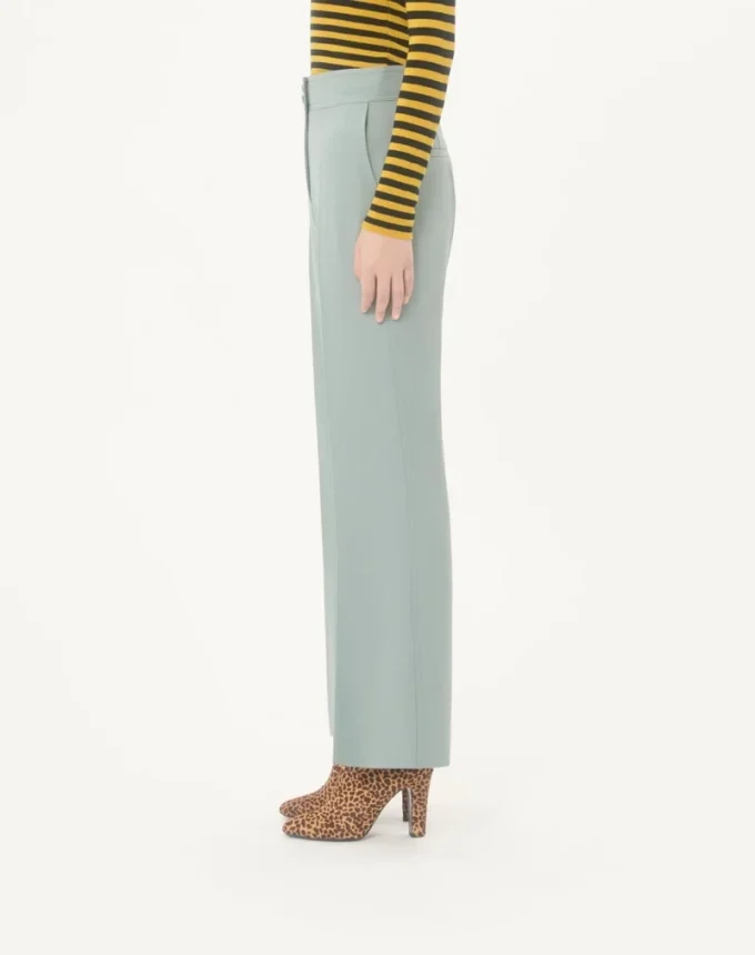 Pantaloni din lână diagonală ușoară Pantaloni din lână diagonală ușoară