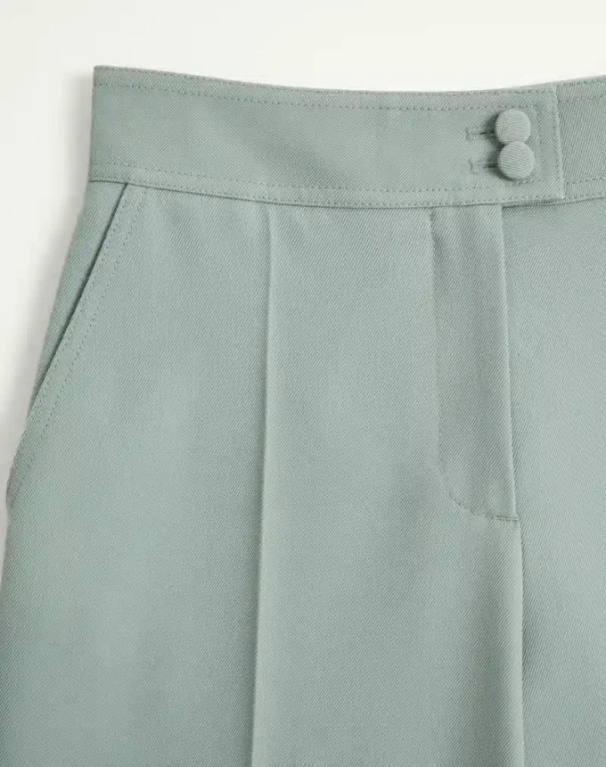 Pantaloni din lână diagonală ușoară Pantaloni din lână diagonală ușoară