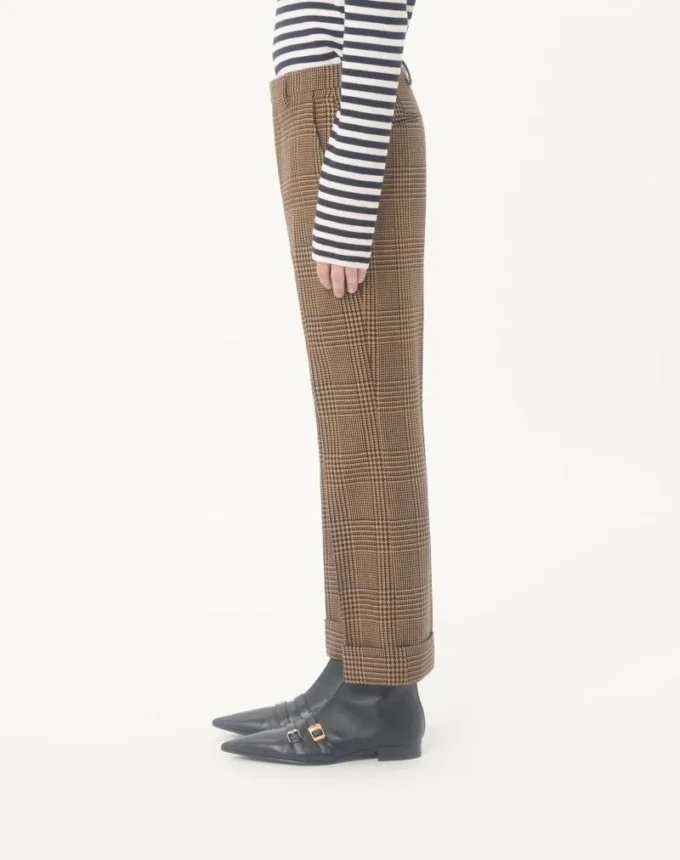 Pantaloni din lână Valentino cu model Glen Plaid și revere