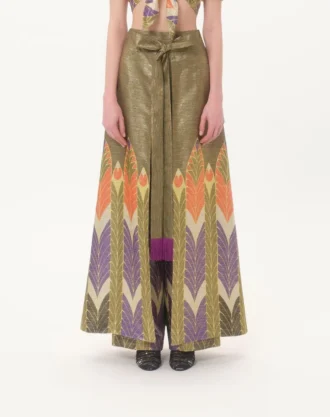 Pantaloni din lurex cu imprimeu Voyage Imaginaire