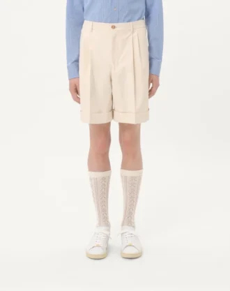 Pantaloni scurți bermuda din bumbac cu manșetă
