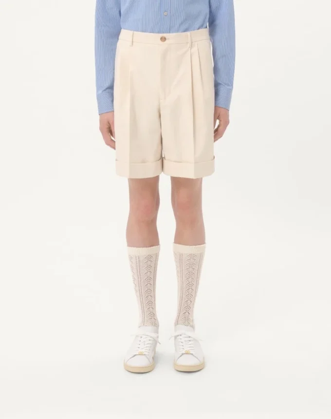 Pantaloni scurți bermuda din bumbac cu manșetă