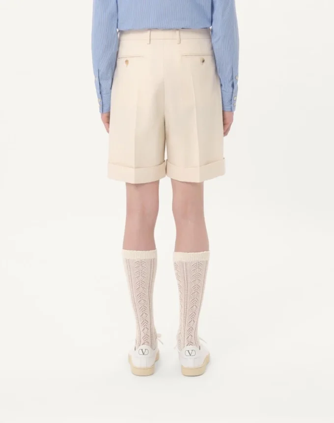 Pantaloni scurți bermuda din bumbac cu manșetă