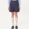 Pantaloni scurți bermuda din gabardină de lână cu manșete