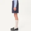 Pantaloni scurți bermuda din gabardină de lână cu manșete
