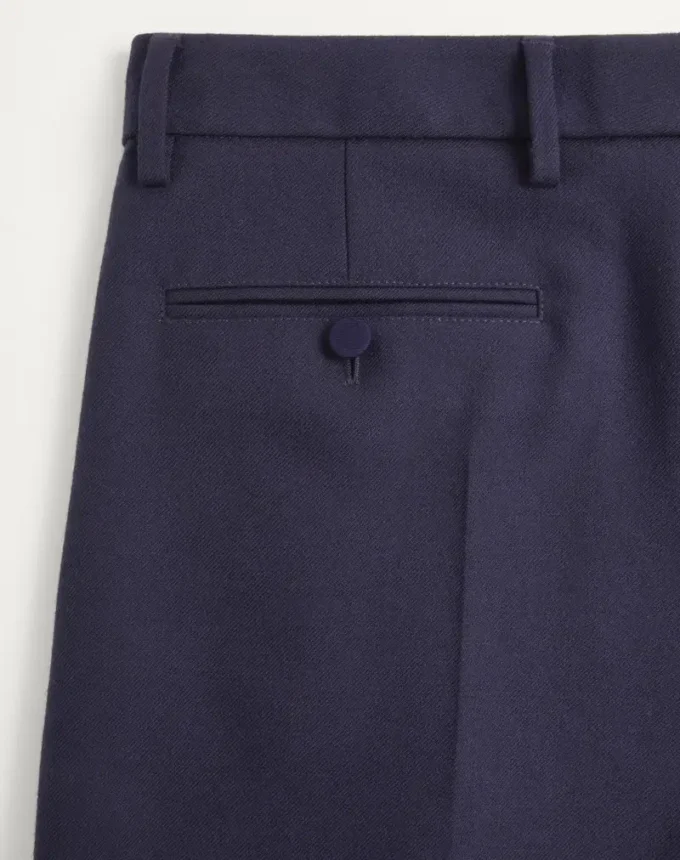 Pantaloni scurți bermuda din gabardină de lână cu manșete