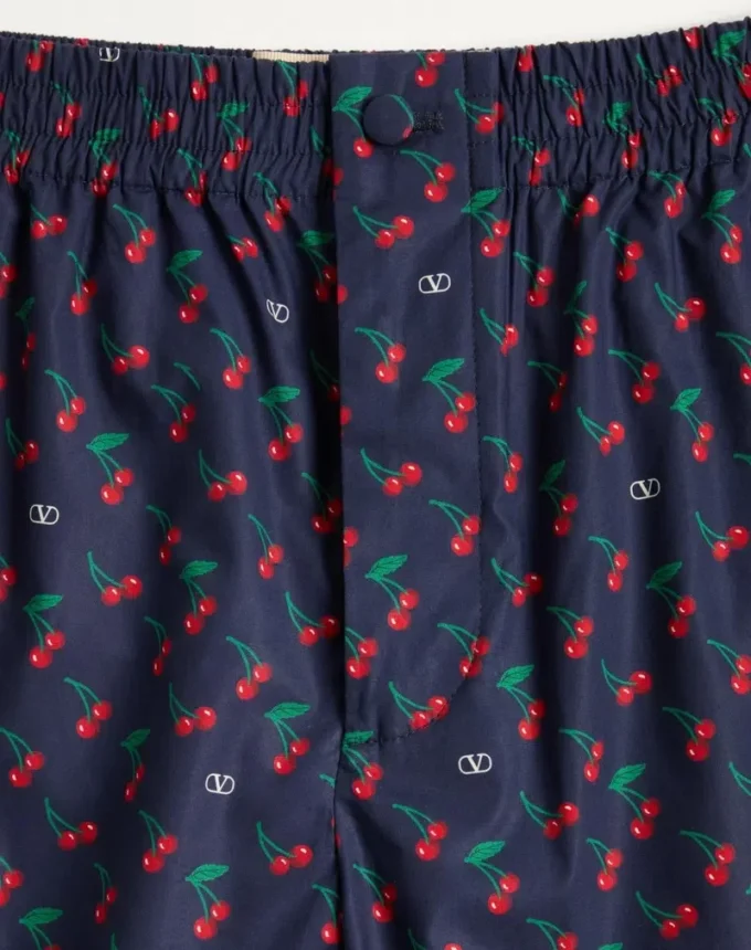 Pantaloni scurți bermuda din poplin de bumbac cu imprimeu Cherryfic