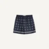 Pantaloni scurți bermuda din twill de mătase cu imprimeu Opticool pe toată suprafața