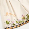 Pantaloni scurți din bumbac cu broderie florală și ornamente jacquard