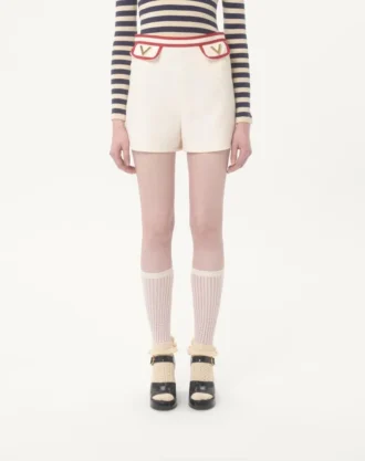 Pantaloni scurți din crep couture