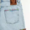 Pantaloni scurți din denim brodați