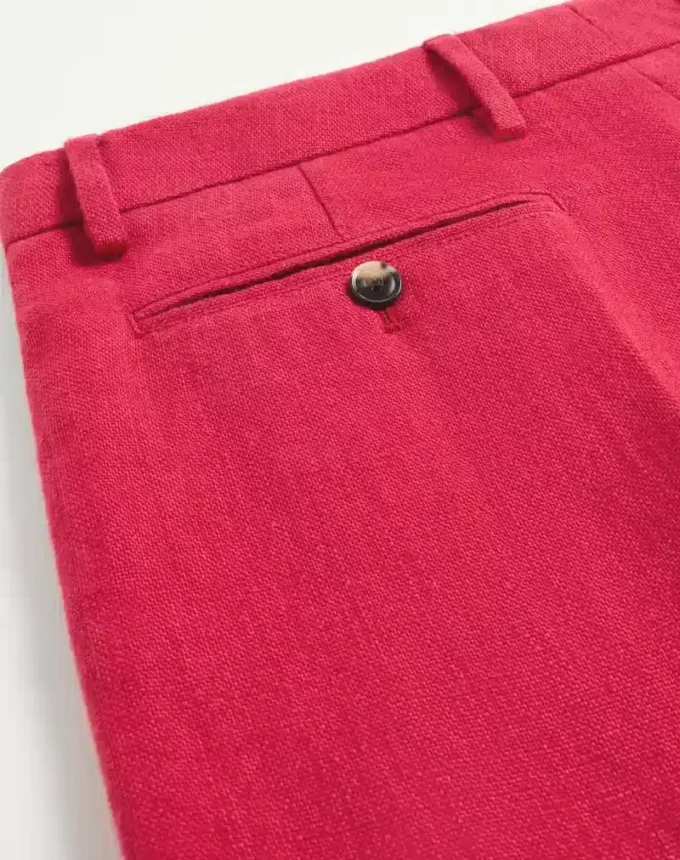 Pantaloni scurți din in cu manșete