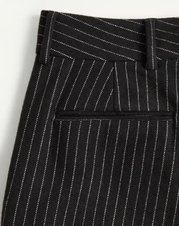 Pantaloni Valentino cu dungi din lână și mătase