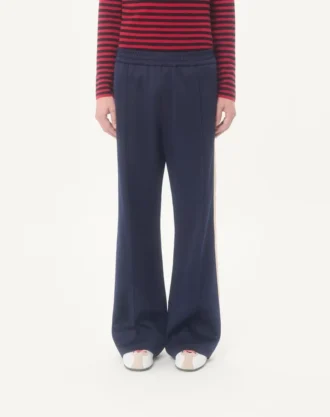 Pantaloni Valentino din acetat cu patch VLogo