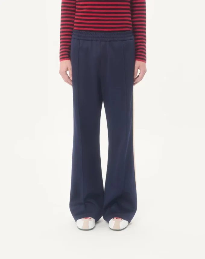 Pantaloni Valentino din acetat cu patch VLogo