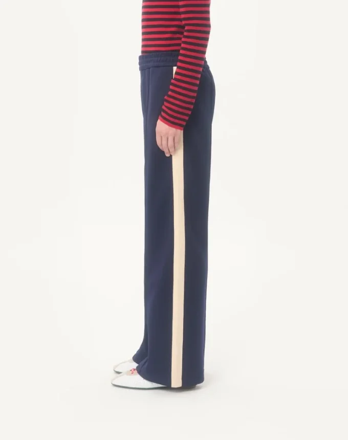 Pantaloni Valentino din acetat cu patch VLogo