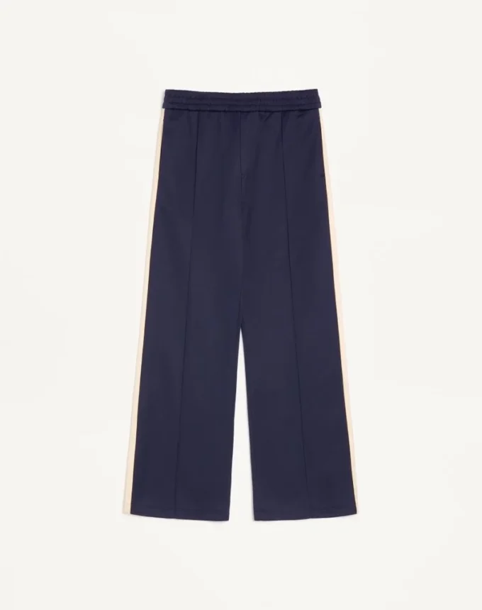 Pantaloni Valentino din acetat cu patch VLogo