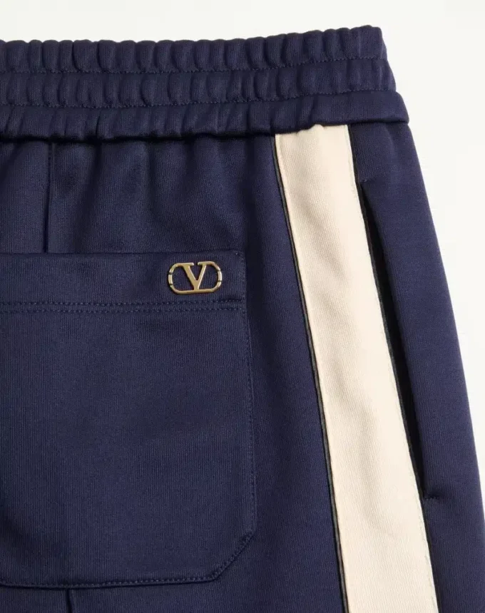 Pantaloni Valentino din acetat cu patch VLogo
