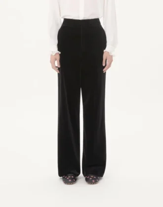 Pantaloni Valentino din catifea de bumbac