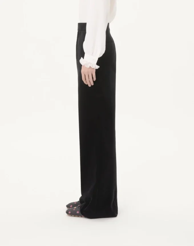 Pantaloni Valentino din catifea de bumbac
