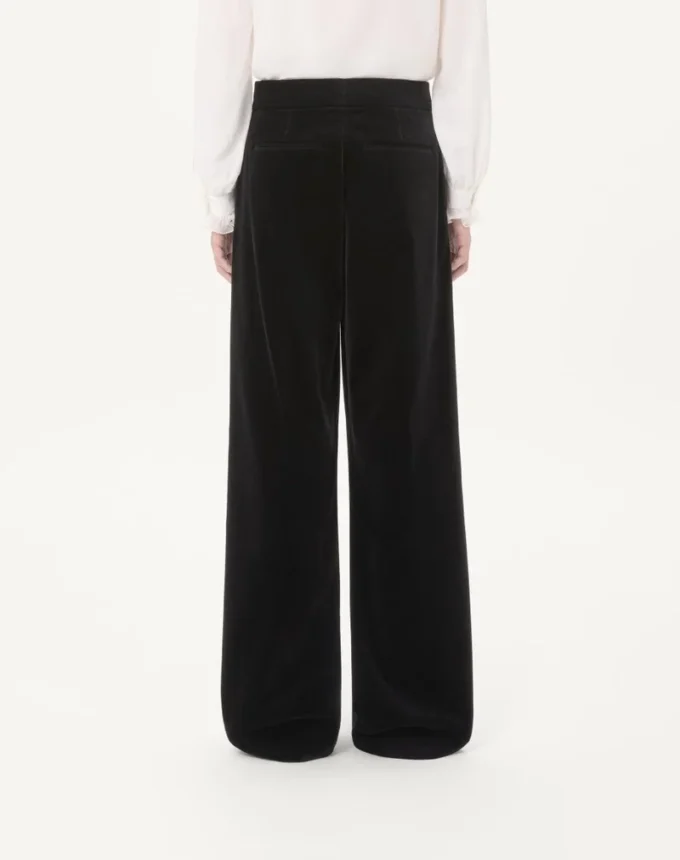 Pantaloni Valentino din catifea de bumbac