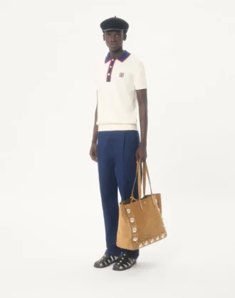 Pantaloni Valentino din gabardină de bumbac