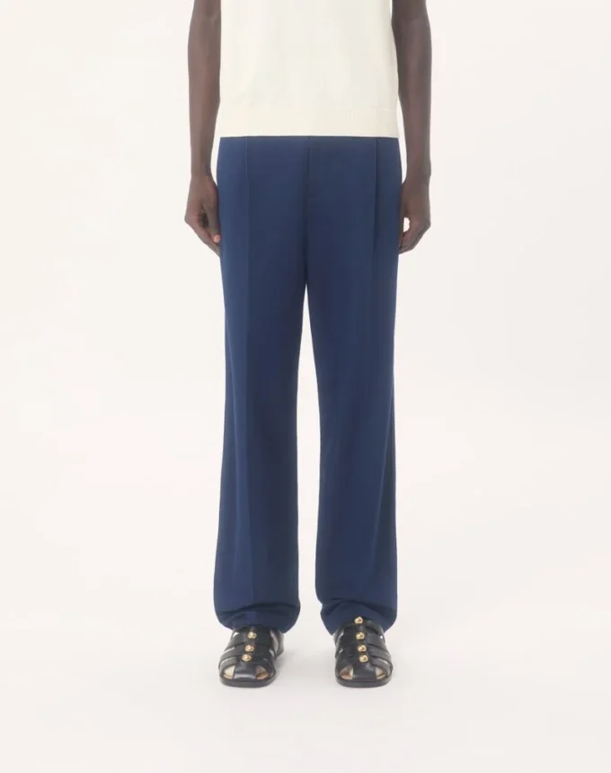 Pantaloni Valentino din gabardină de bumbac