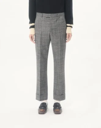 Pantaloni Valentino din lână Mouliné cu manșete