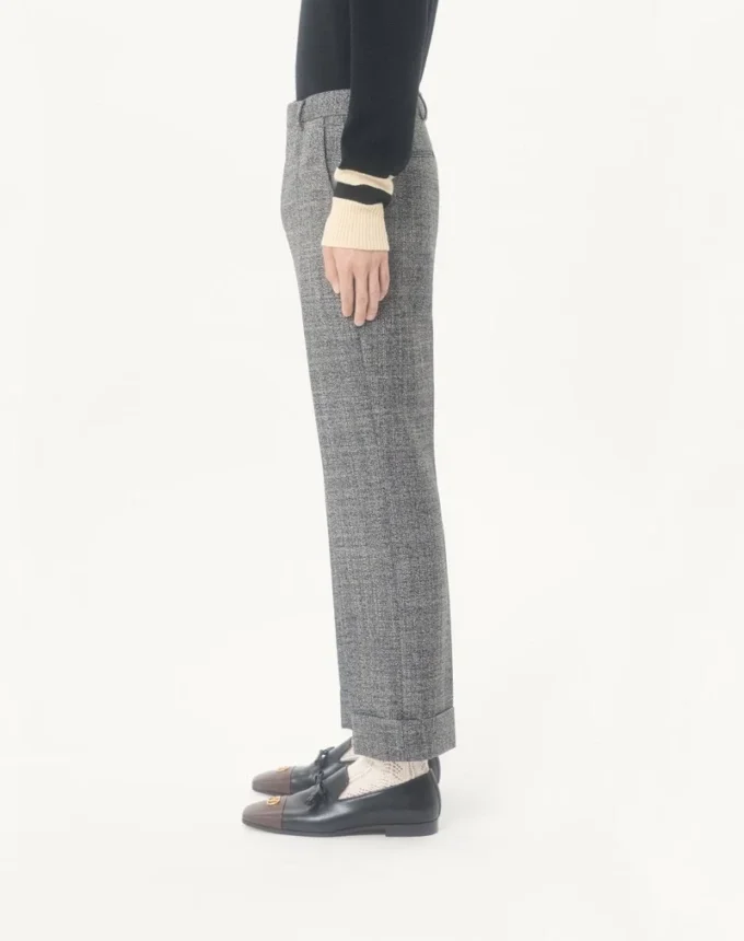 Pantaloni Valentino din lână Mouliné cu manșete