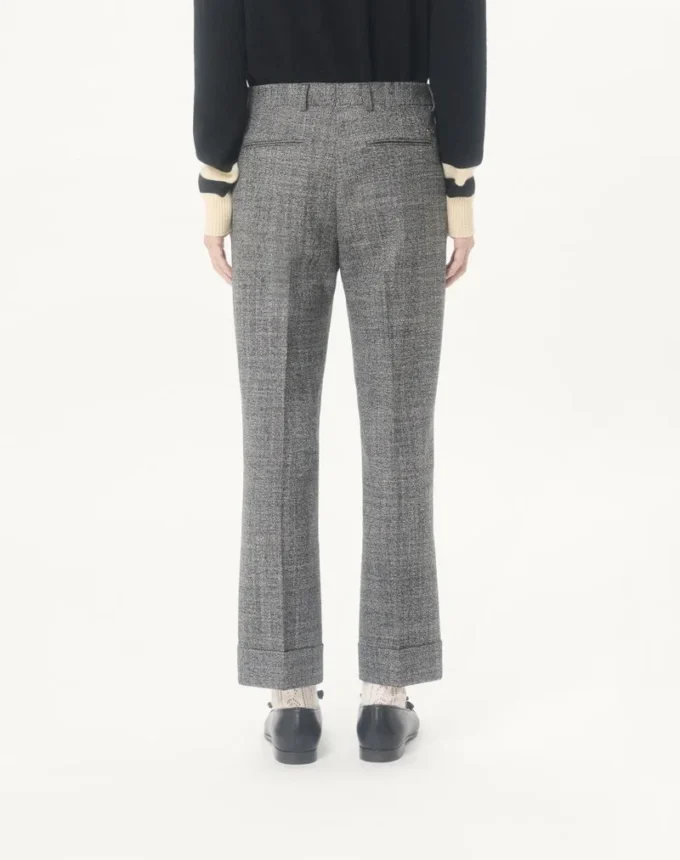 Pantaloni Valentino din lână Mouliné cu manșete