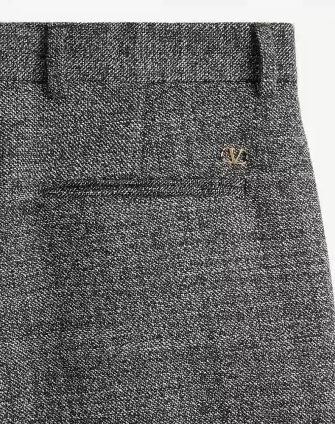 Pantaloni Valentino din lână Mouliné cu manșete