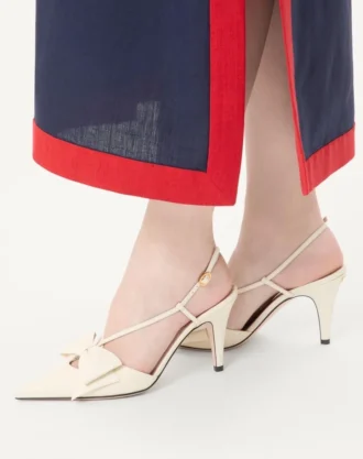Pantofi cu baretă Bowow din piele de capră 85 mm