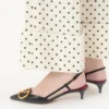 Pantofi cu baretă din piele de vițel cu logo VLogo Signature 40 mm / 1,6 in.