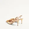 Pantofi cu baretă din piele nappa laminată 80 mm cu semnătura VLogo Pantofi cu baretă din piele nappa laminată 80 mm cu semnătura VLogo