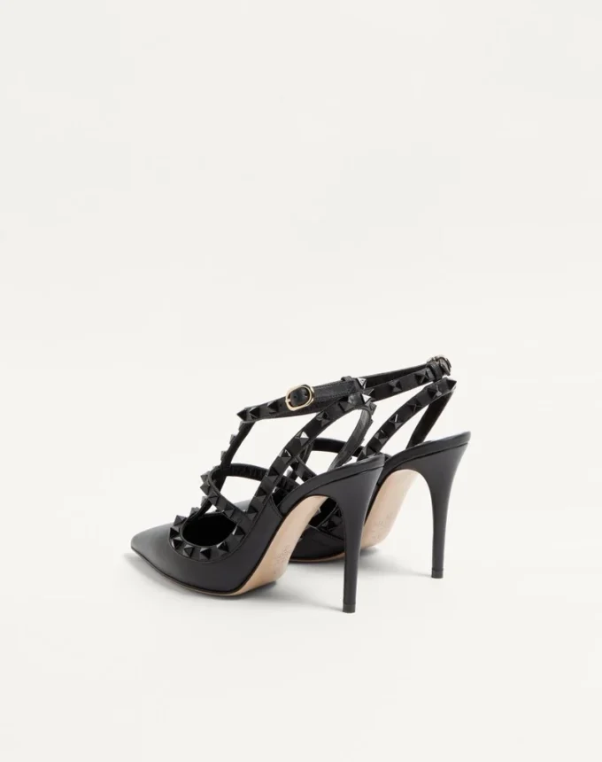 Pantofi cu baretă la gleznă Rockstud cu ținte tonale 100 mm Pantofi cu baretă la gleznă Rockstud cu ținte tonale 100 mm