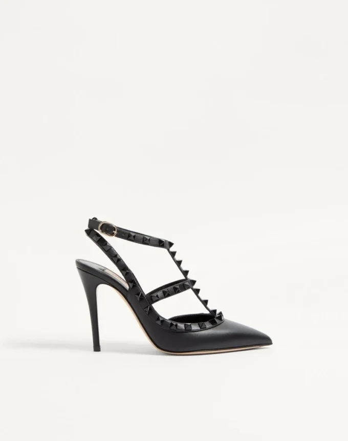 Pantofi cu baretă la gleznă Rockstud cu ținte tonale 100 mm Pantofi cu baretă la gleznă Rockstud cu ținte tonale 100 mm