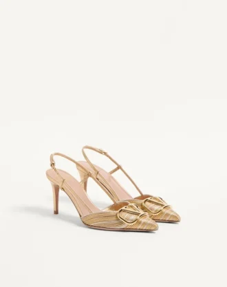 Pantofi cu baretă metalică Vlogo Signature cu broderie Cornely 80 mm