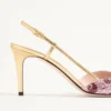 Pantofi cu baretă în spate VLogo Signature cu broderie Cherryfic 80 mm Pantofi cu baretă în spate VLogo Signature cu broderie Cherryfic 80 mm