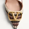 Pantofi cu baretă în spate Vlogo Signature cu broderie croșetată 80 mm Pantofi cu baretă în spate Vlogo Signature cu broderie croșetată 80 mm