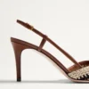 Pantofi cu baretă în spate Vlogo Signature cu broderie croșetată 80 mm Pantofi cu baretă în spate Vlogo Signature cu broderie croșetată 80 mm